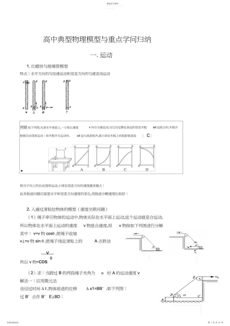 2022年高一必修二典型物理模型与知识点归纳.docx_第1页