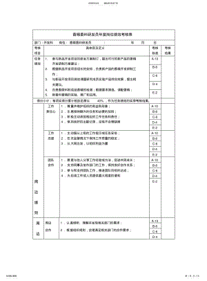 2022年香精香料研发员年度岗位绩效考核表 .pdf