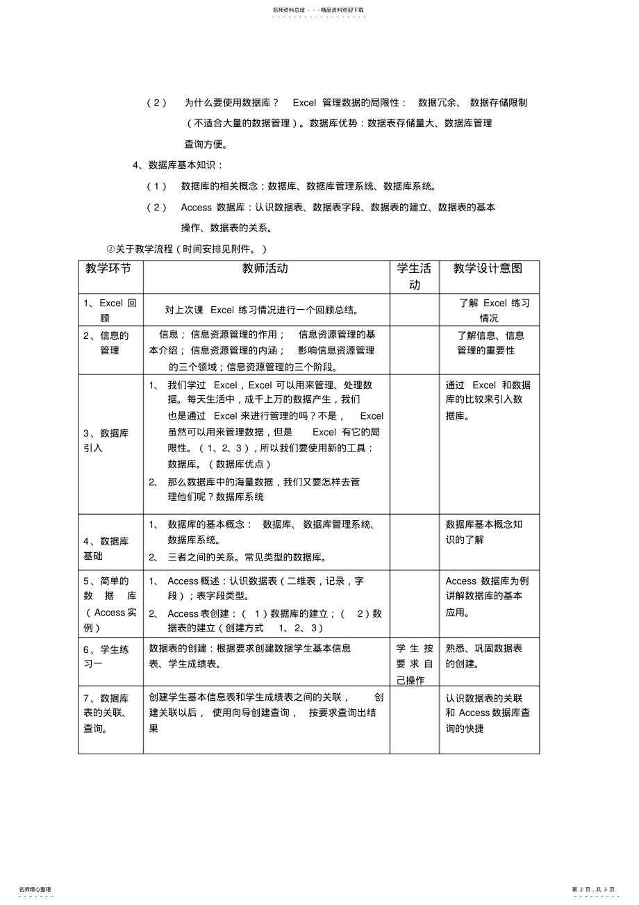 2022年高一信息技术Access数据库教案 .pdf_第2页