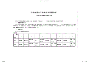 2022年安徽省近五年中考数学试题分析 .pdf