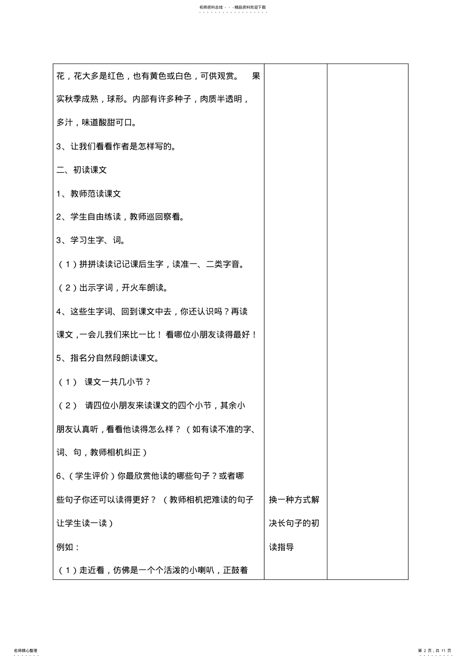 2022年小学语文教学设计石榴 .pdf_第2页