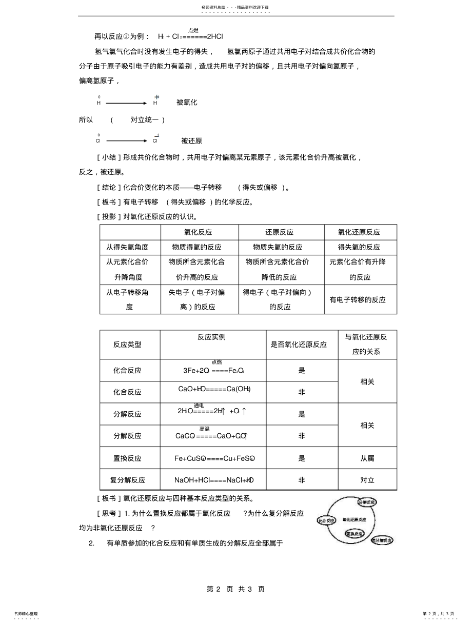 2022年高中化学氧化还原反应时教案 .pdf_第2页