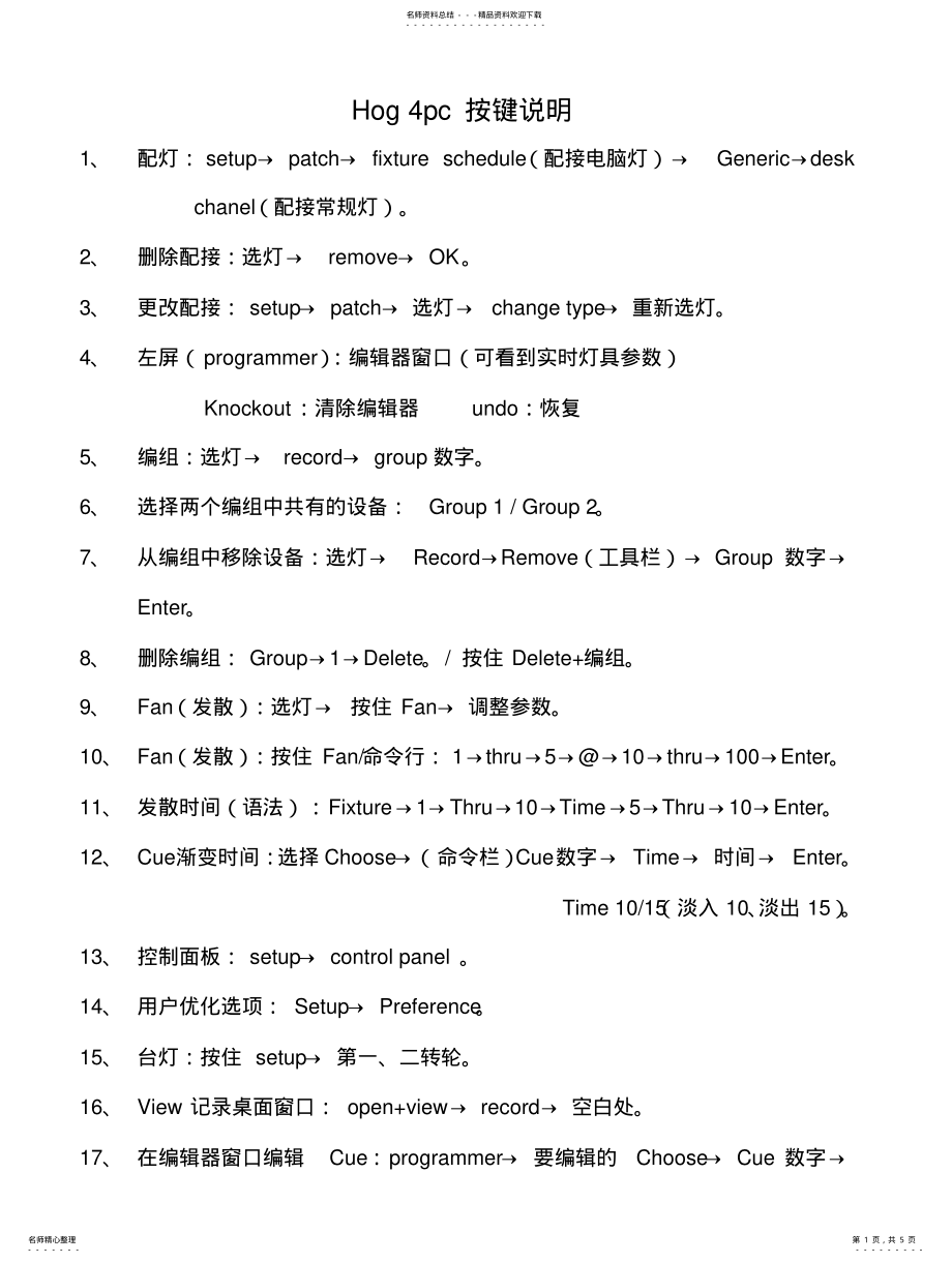 2022年飞猪灯光控制台简易说明书 .pdf_第1页