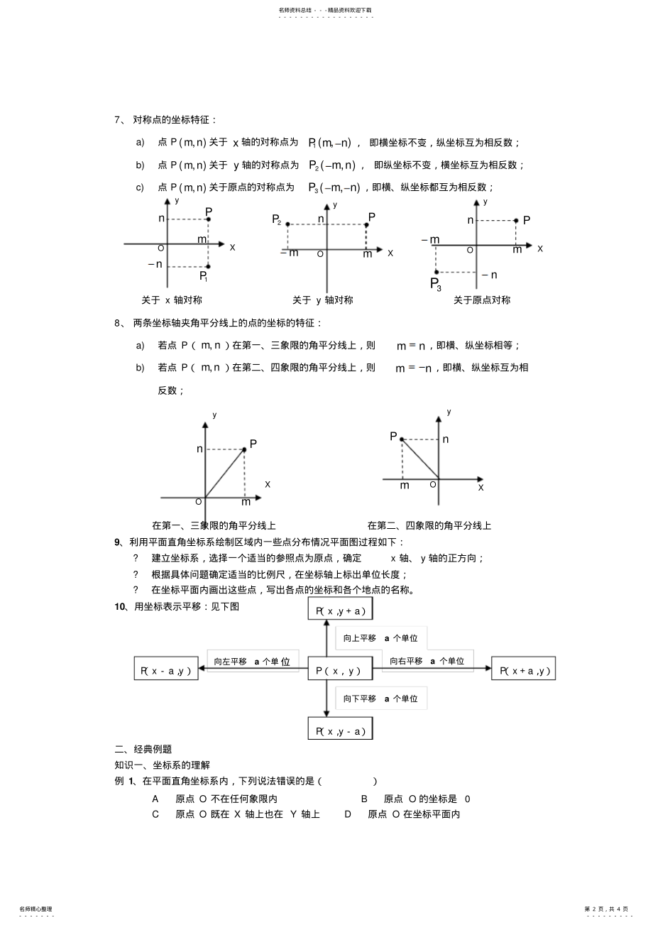 2022年平面直角坐标系知识点题型总结 .pdf_第2页