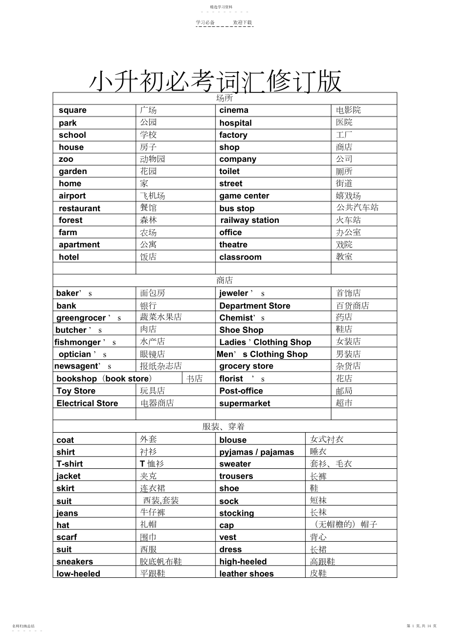 2022年小升初必背英语词汇.docx_第1页