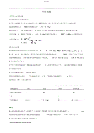 2022年高一化学人教版必修知识点解读：物质的量2.docx