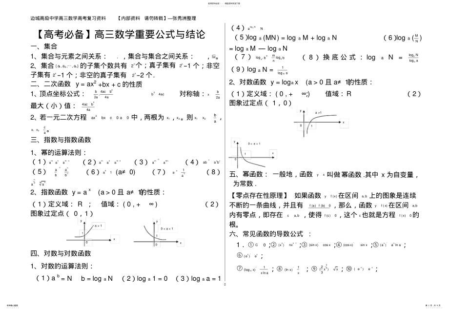 2022年高三数学高考必背公式 .pdf_第2页