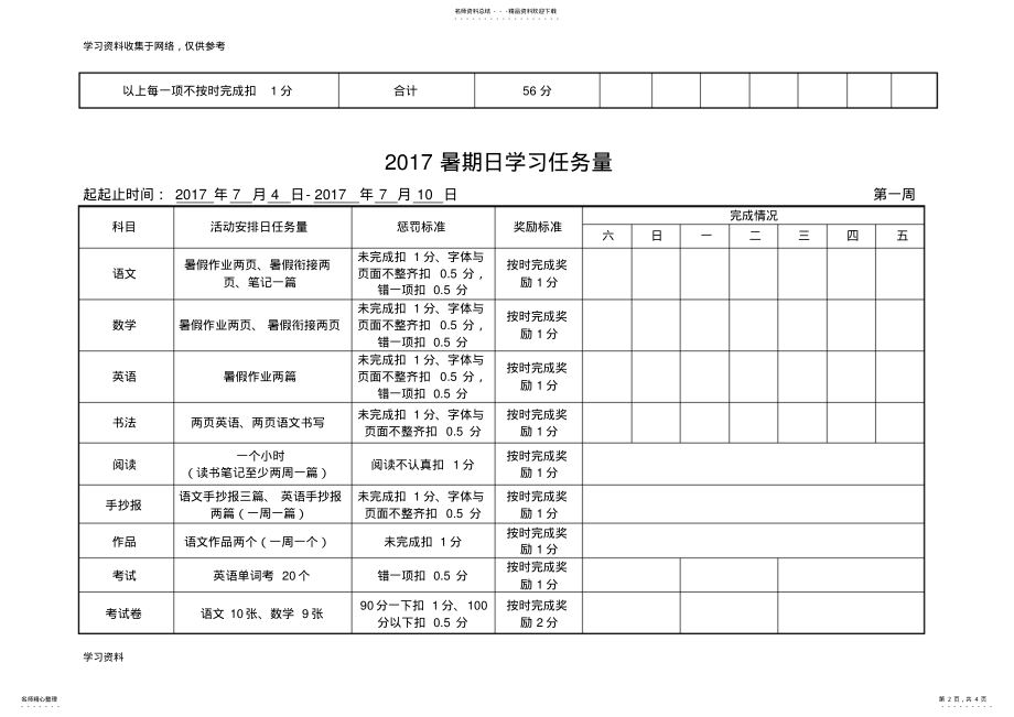 2022年小学生假期作息时间表 .pdf_第2页