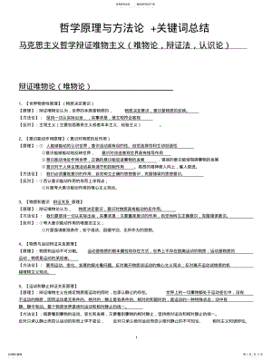 2022年高中哲学原理方法论+关键词总结 .pdf