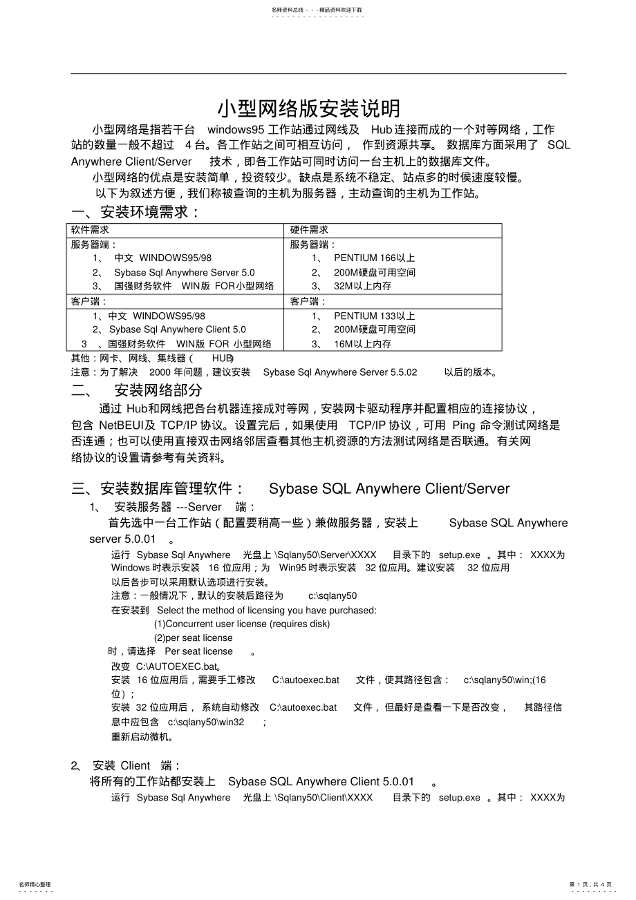 2022年小型网络配置整理 .pdf_第1页