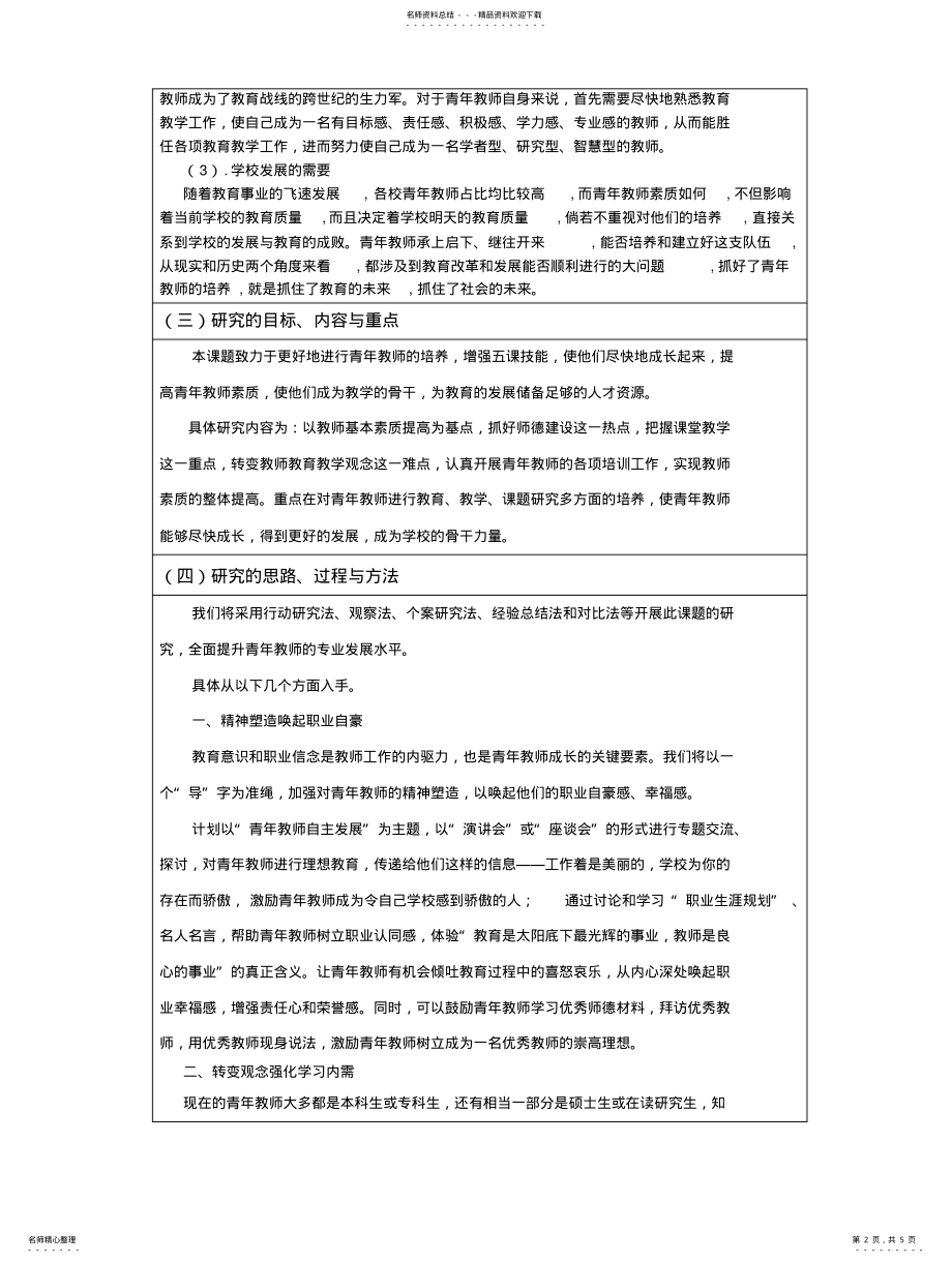 2022年青年教师培养课题方案 .pdf_第2页