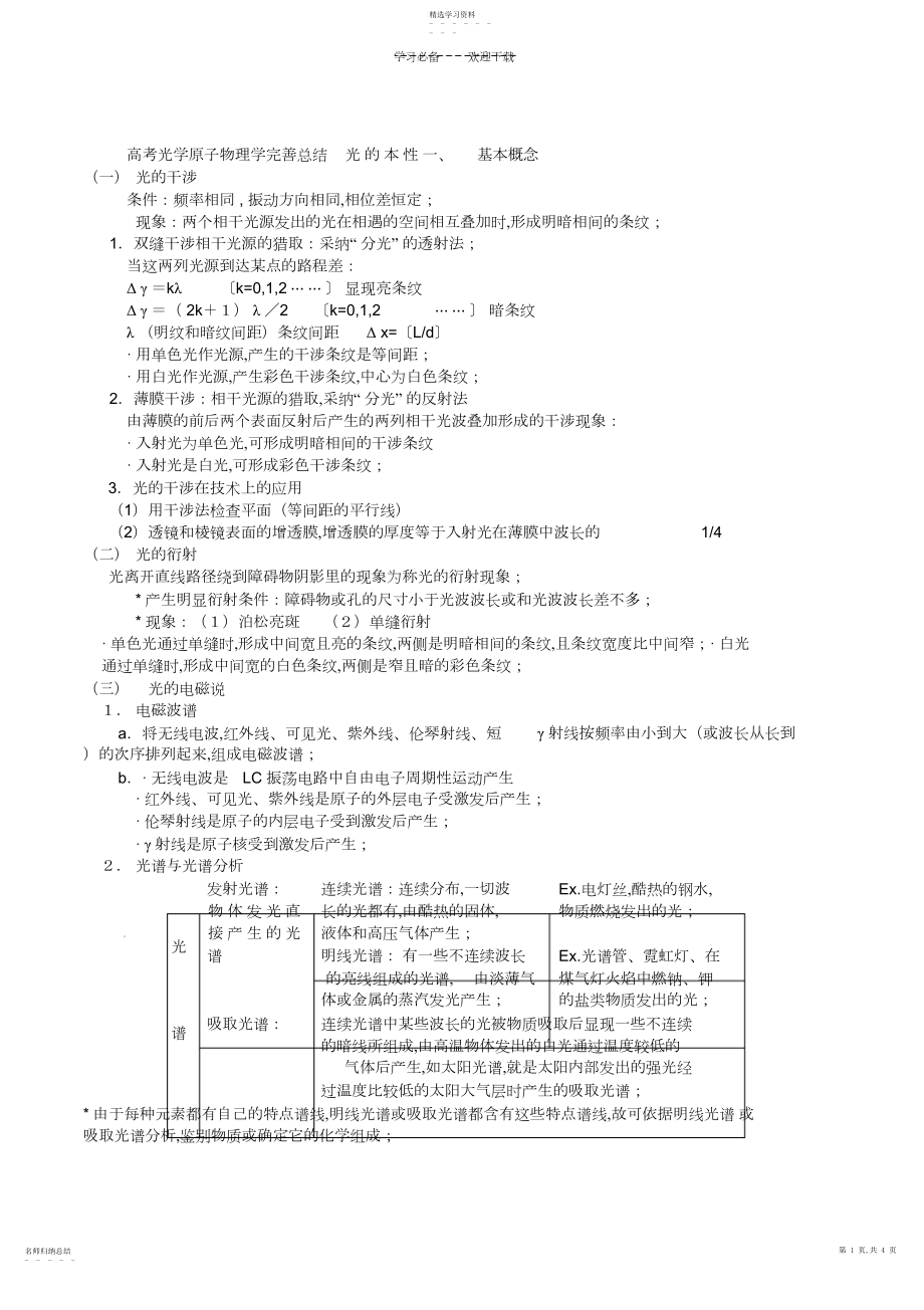 2022年高三光学原子物理总结.docx_第1页