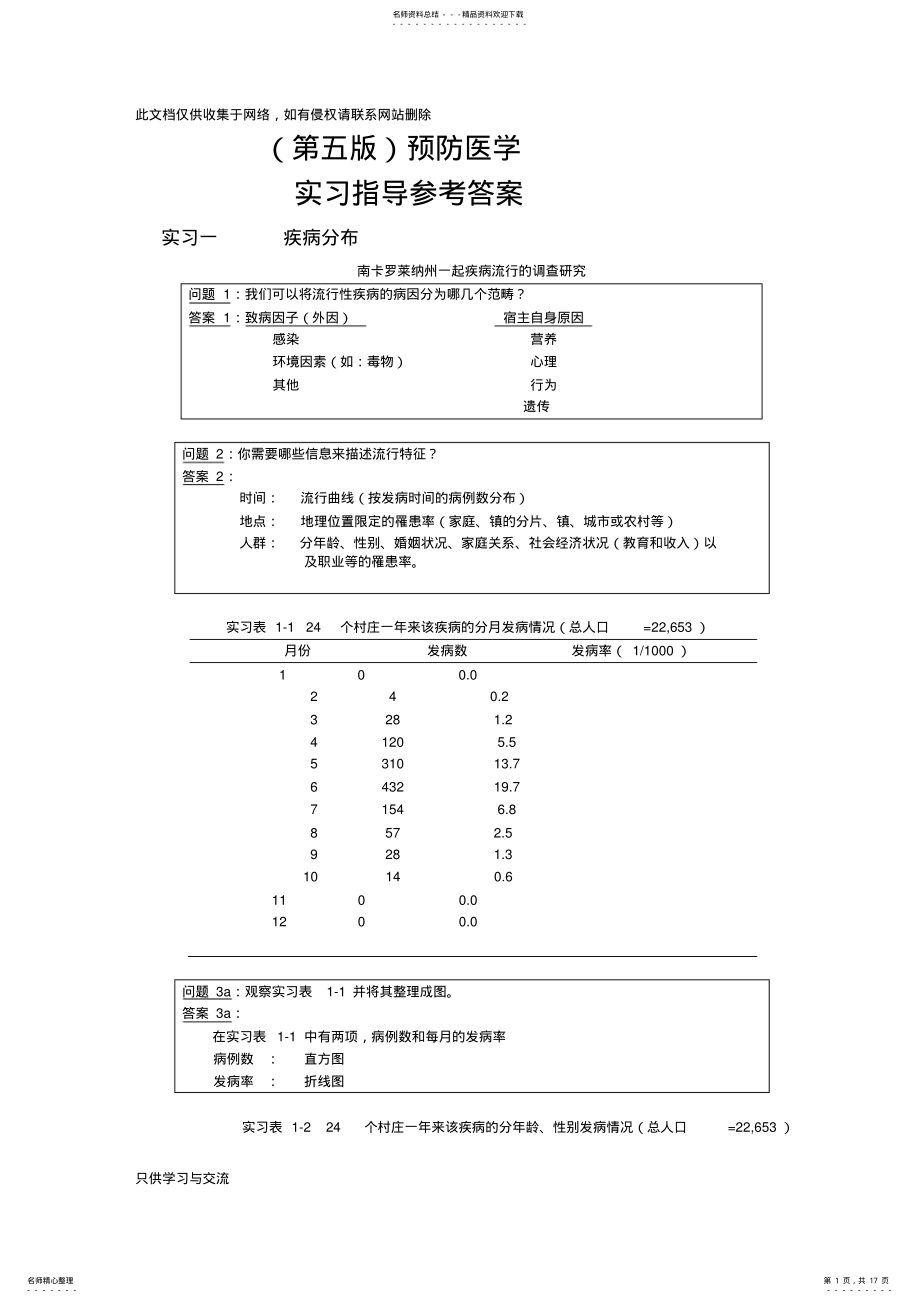 2022年预防医学-实习指导-答案说课材料 .pdf_第1页