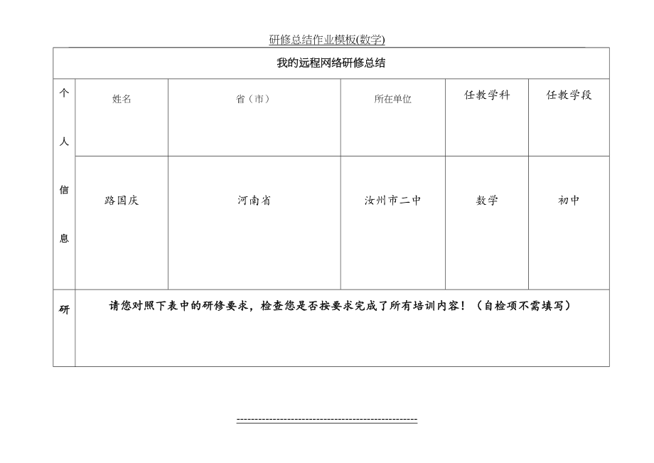 研修总结作业模板(数学).doc_第2页