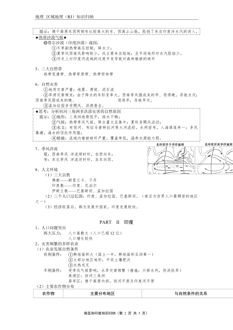 高考地理一轮复习 学案 南亚 印度.docx_第2页