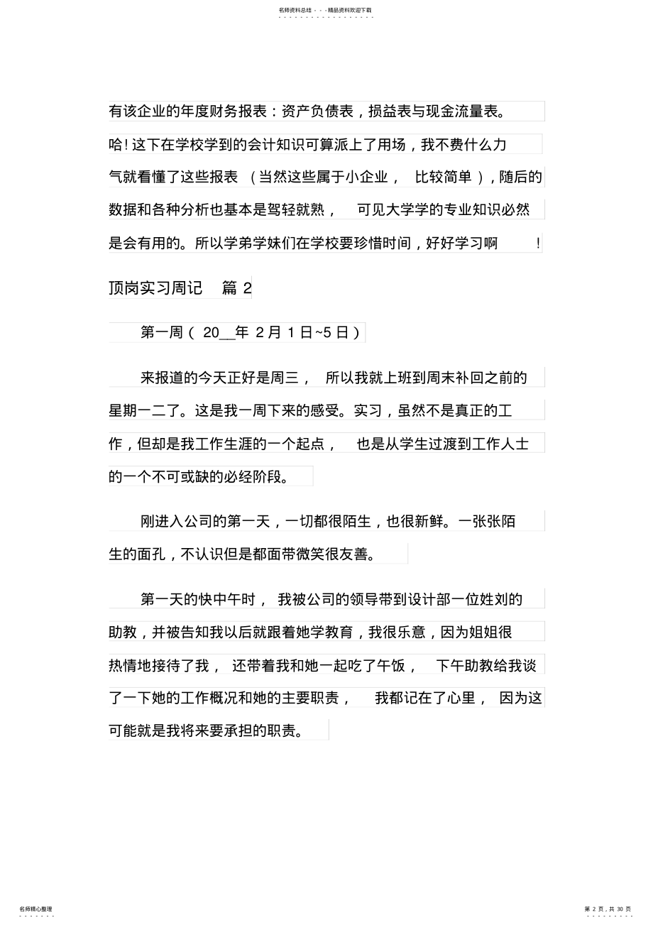 2022年顶岗实习周记模板汇编七篇 .pdf_第2页