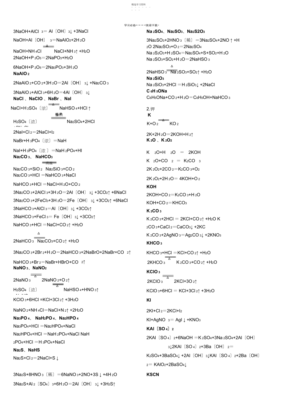 2022年高中化学方程式及离子方程式总结.docx_第2页