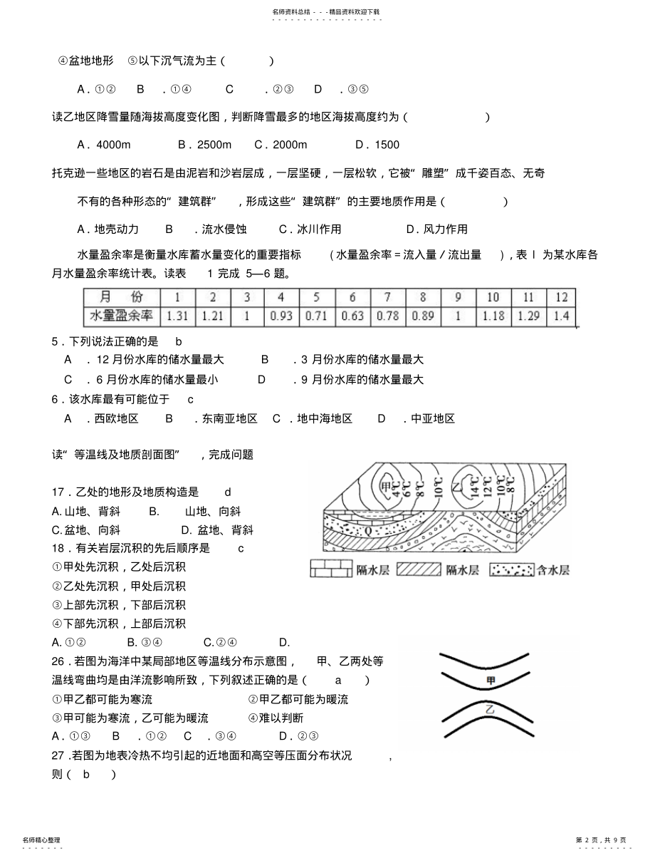 2022年高三自然地理检测题 .pdf_第2页