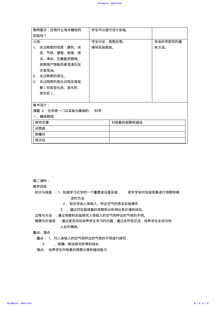 2022年《化学是一门以实验为基础的科学》教案设计 .pdf_第2页