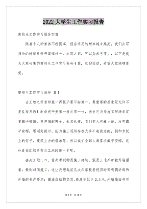 2022大学生工作实习报告例文.docx