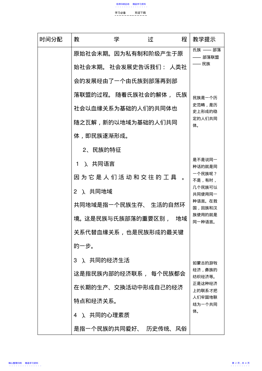 2022年《民族政策常识》第二课民族的形成和发展教案 .pdf_第2页