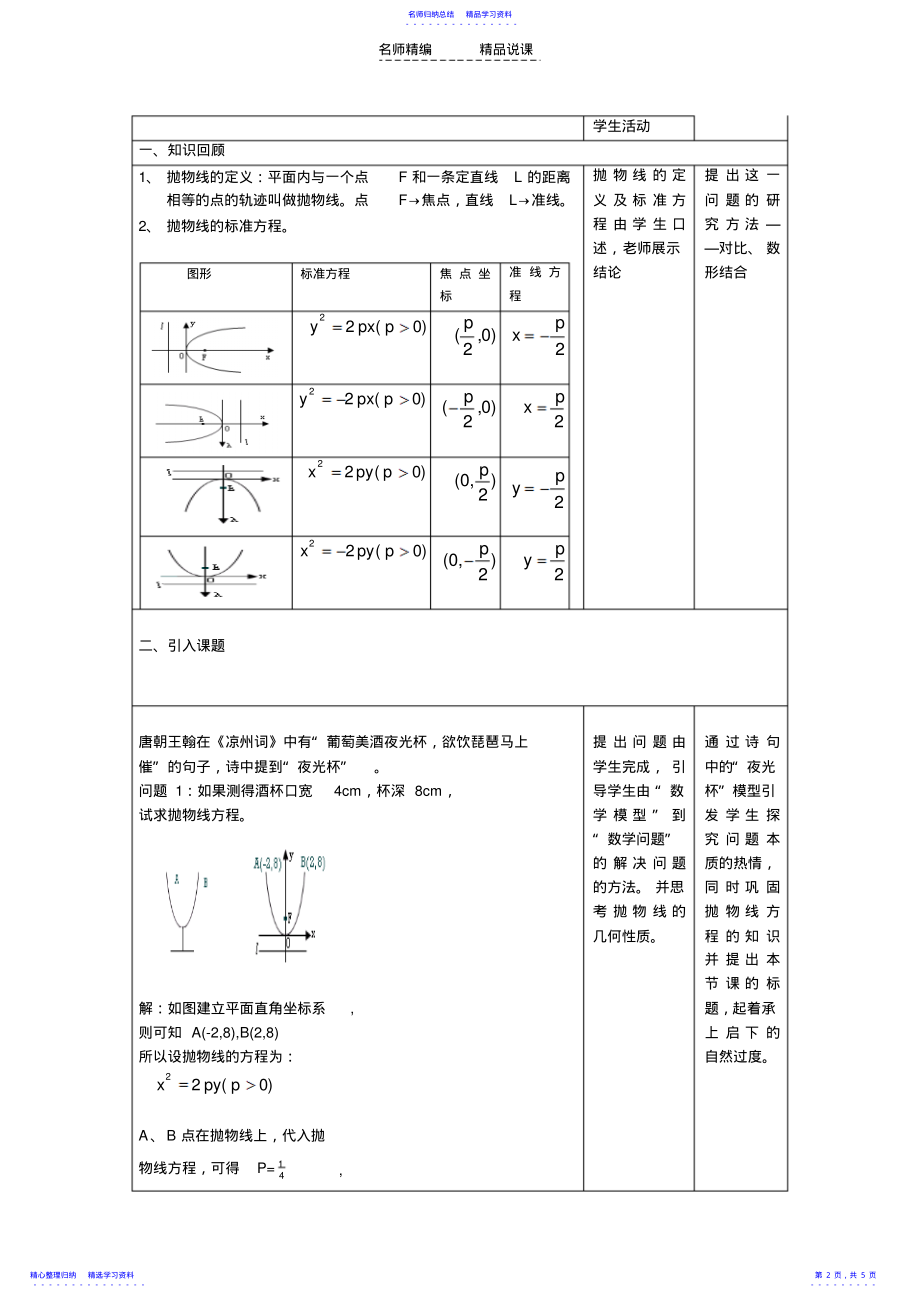 2022年《抛物线的简单几何性质》说课稿 .pdf_第2页