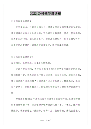 2022公司领导讲话稿例文0.docx