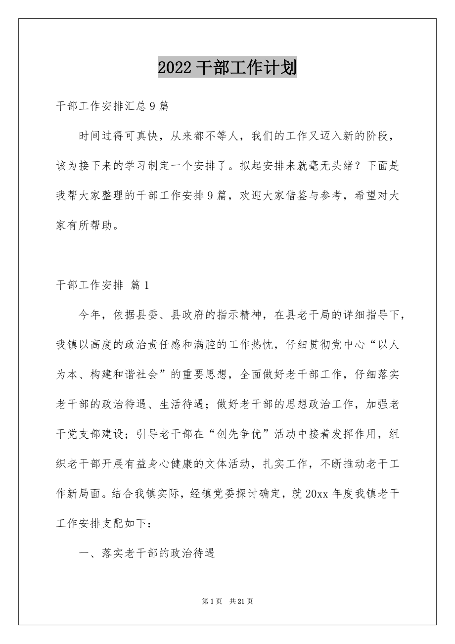 2022干部工作计划例文0.docx_第1页