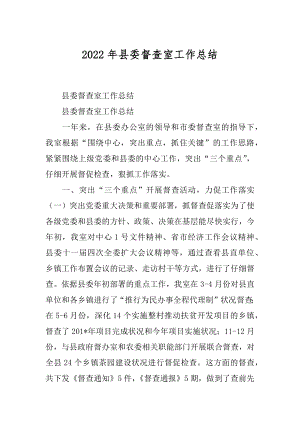 2022年县委督查室工作总结.docx