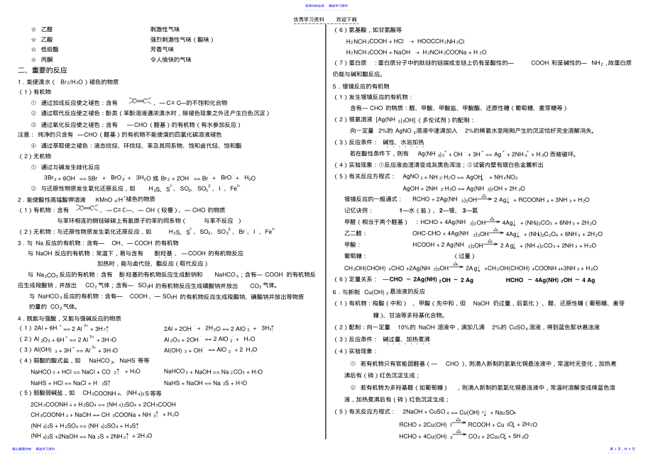 2022年《有机化学基础》考前必读 .pdf_第2页