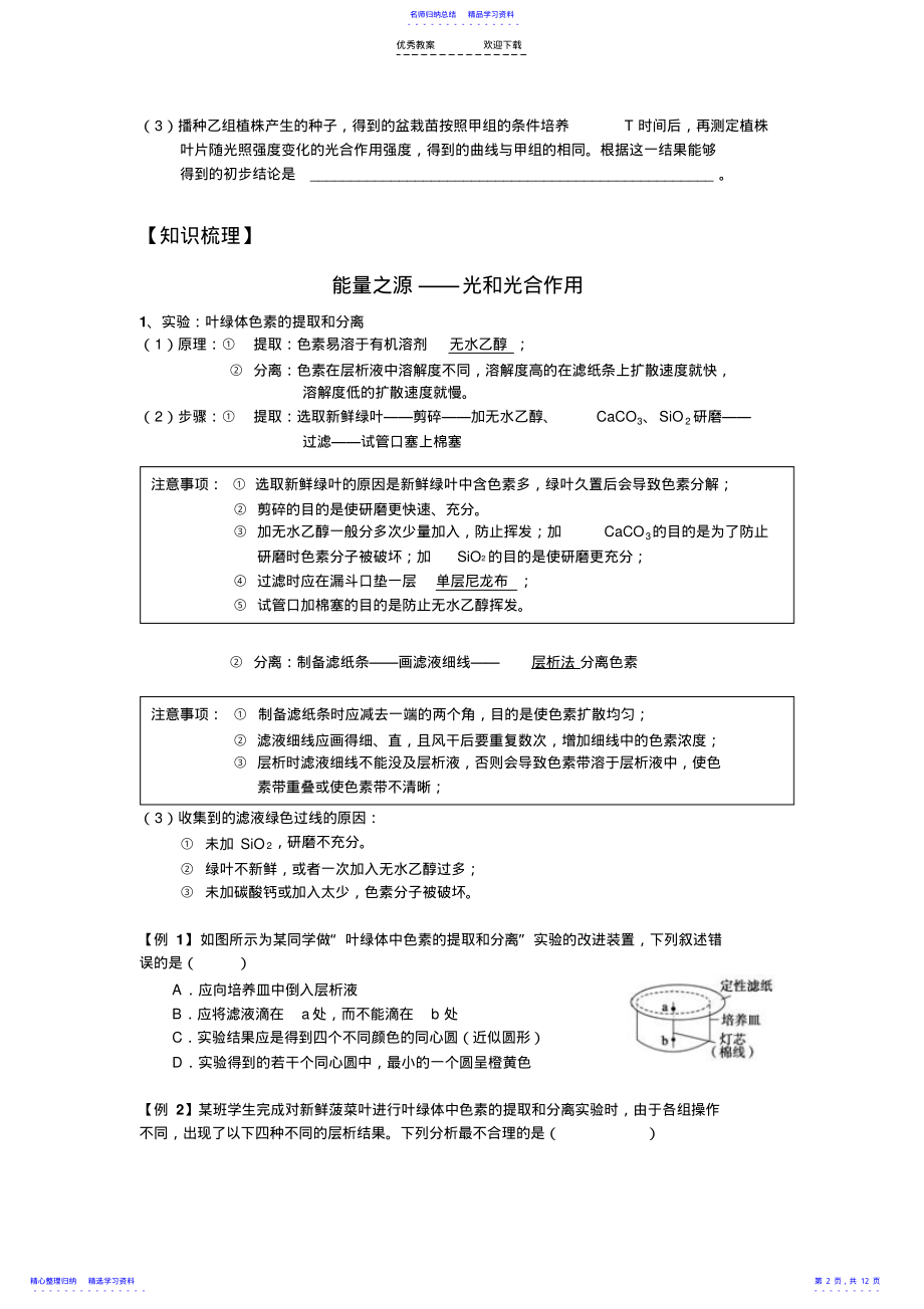 2022年《光合作用》知识梳理+典型例题 .pdf_第2页