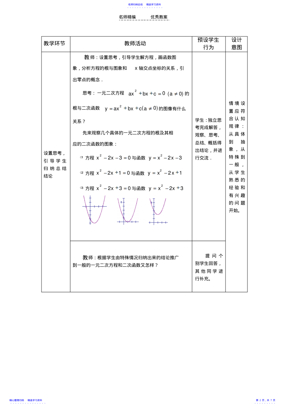 2022年《方程的根与函数的零点》教学设计与反思 2.pdf_第2页