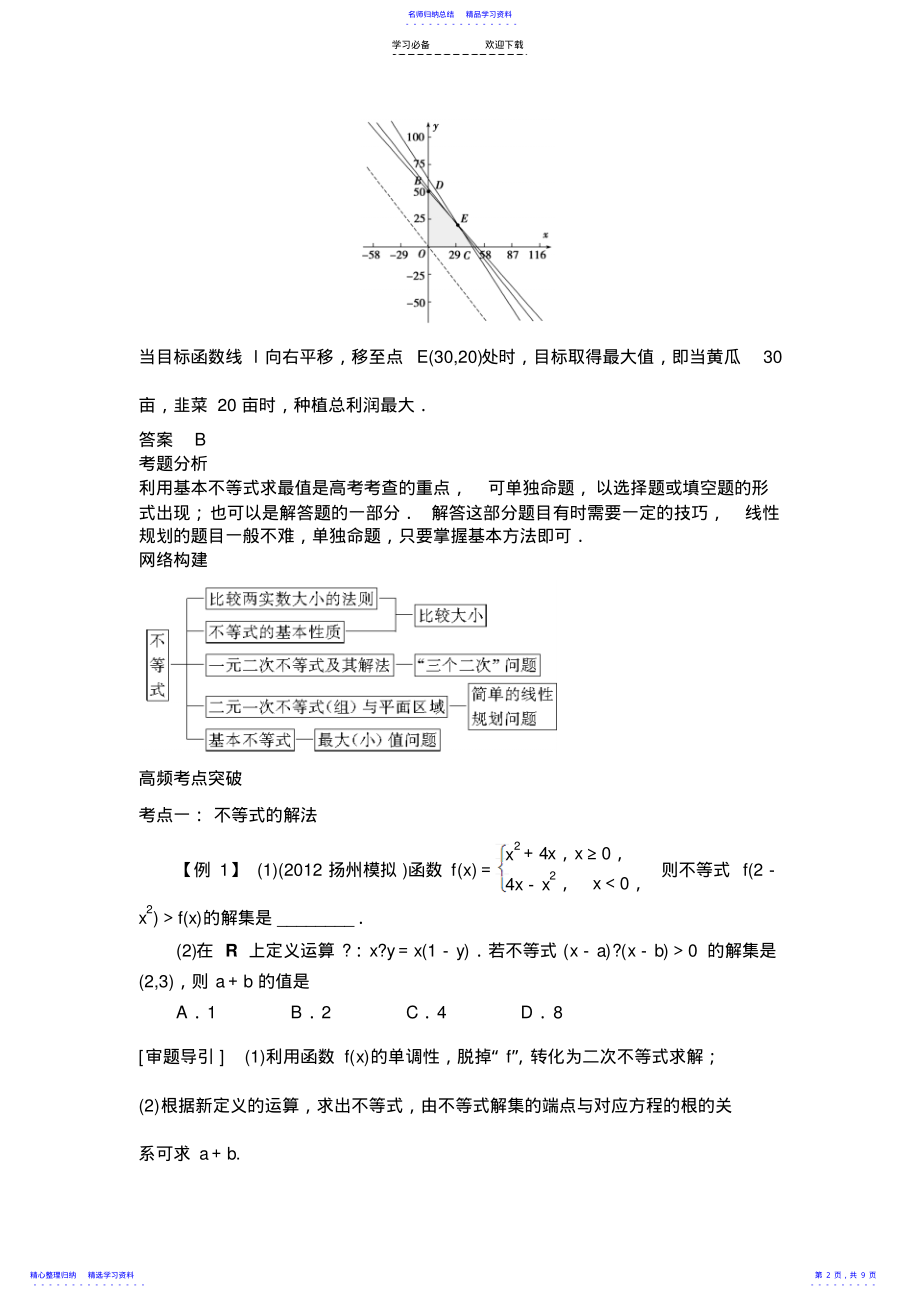 2022年《导学教程》高三数学二轮复习教案专题一第4讲不等式 .pdf_第2页