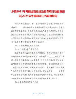 乡镇2021年开展全面依法治县专项行动自查报告-2021年乡镇政法工作自查报告.doc