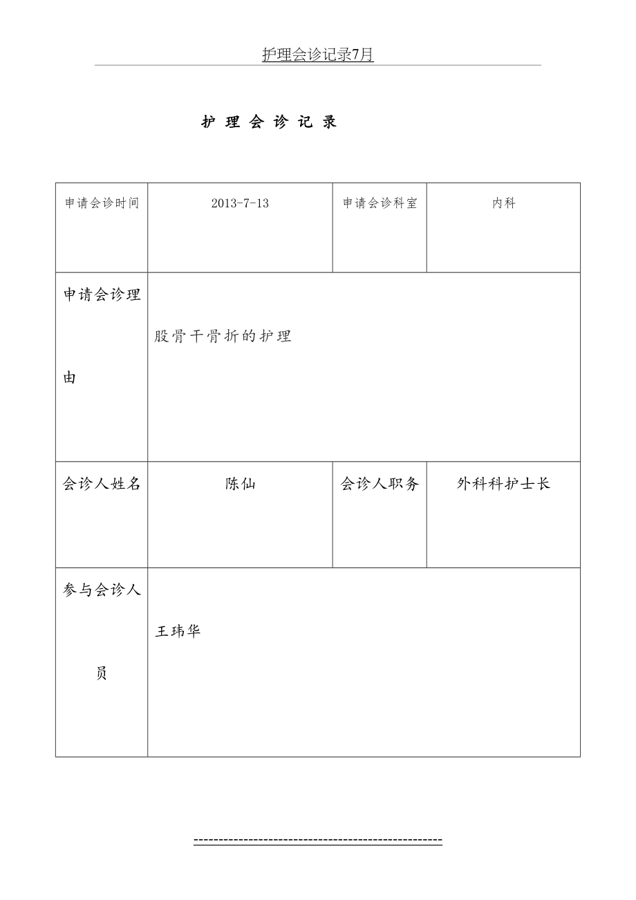 护理会诊记录7月.doc_第2页