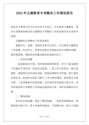 2022年主题教育专项整治工作情况报告.docx