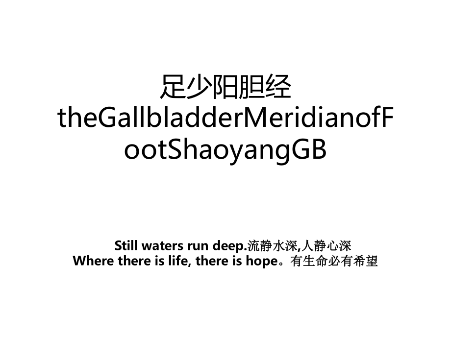 足少阳胆经theGallbladderMeridianofFootShaoyangGB.ppt_第1页