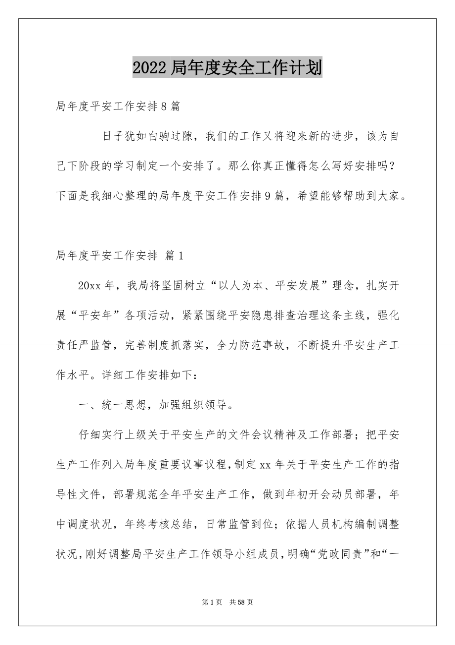 2022局年度安全工作计划.docx_第1页