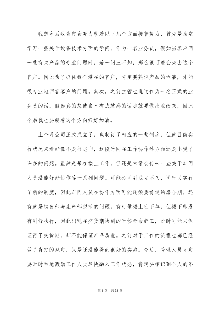 2022年业务员个人月总结工作报告及计划.docx_第2页