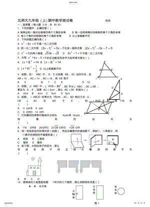 2022年期中数学测试卷九级数学试题北师大版 .pdf