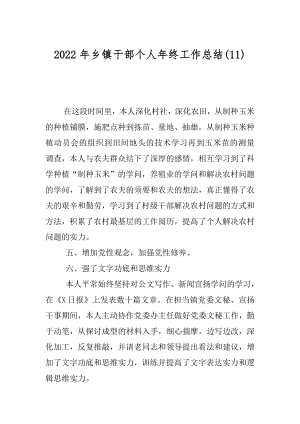 2022年乡镇干部个人年终工作总结(11).docx