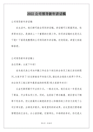 2022公司领导新年讲话稿精品.docx