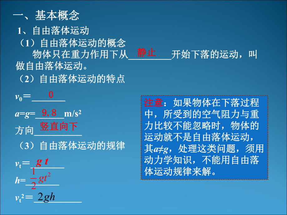 自由落体运动和竖直上抛运动ppt课件.ppt_第2页