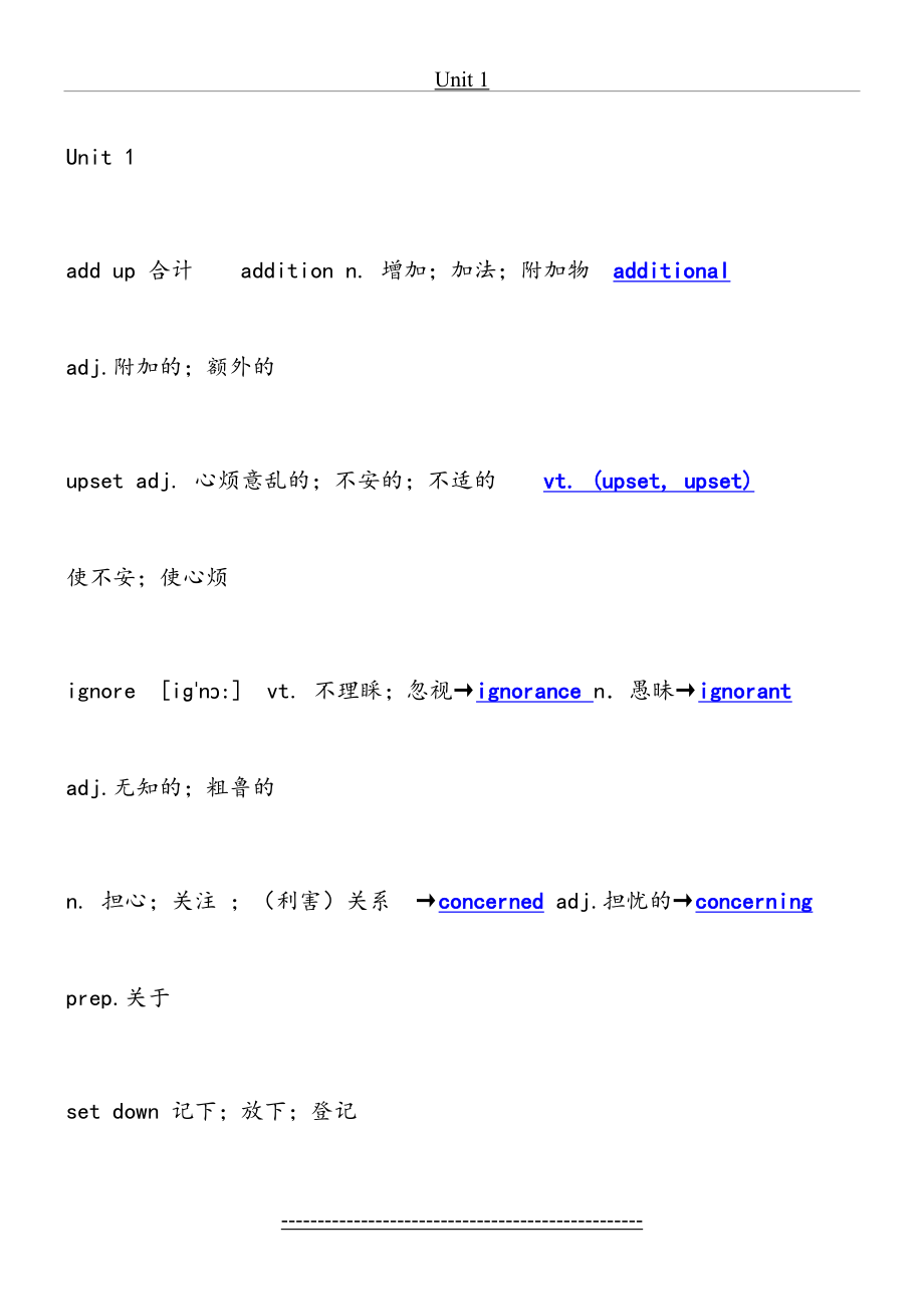 必修一unit1单词带词性转化.doc_第2页