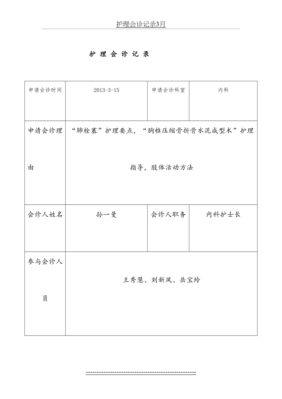 护理会诊记录3月.doc_第2页