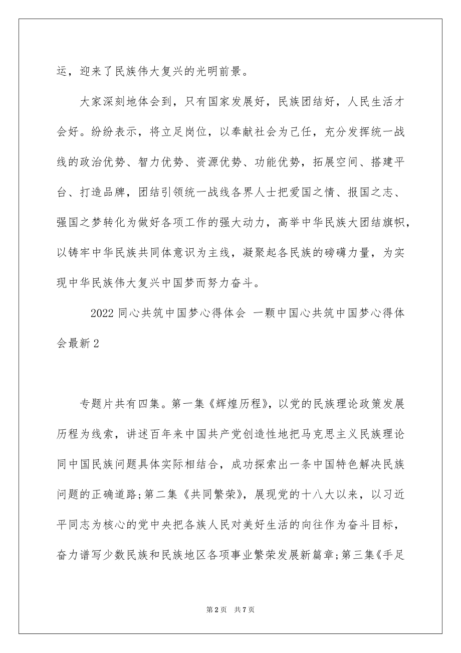 2022同心共筑中国梦心得体会 一颗中国心共筑中国梦心得体会最新.docx_第2页