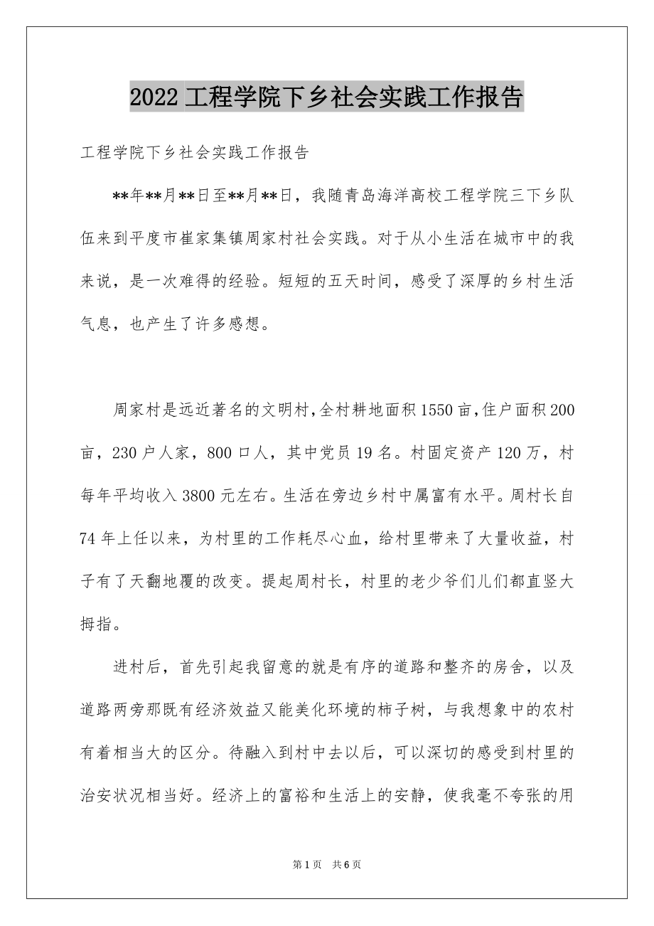 2022工程学院下乡社会实践工作报告.docx_第1页