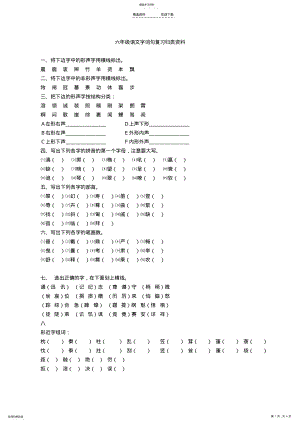 2022年最新小学六年级语文小升初字词句总复习精选题 .pdf