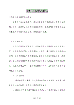 2022工作实习报告例文7.docx