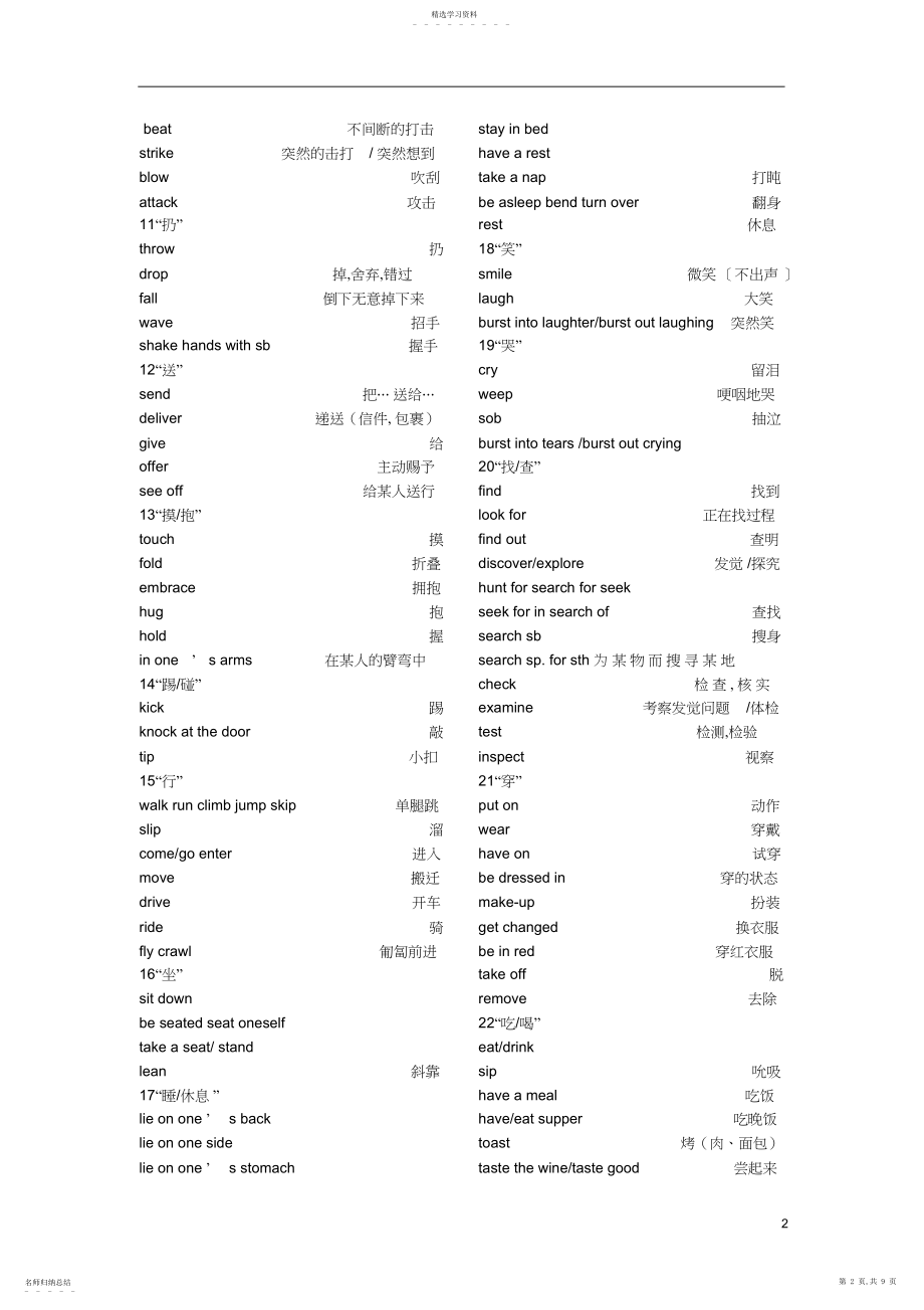 2022年高考完型填空高频词汇.docx_第2页